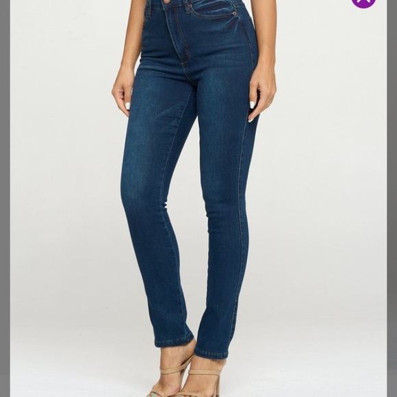 Blue Turtle Dark Blue Super-Stretch Slim-Straight Jeans - Picture 2 of 5